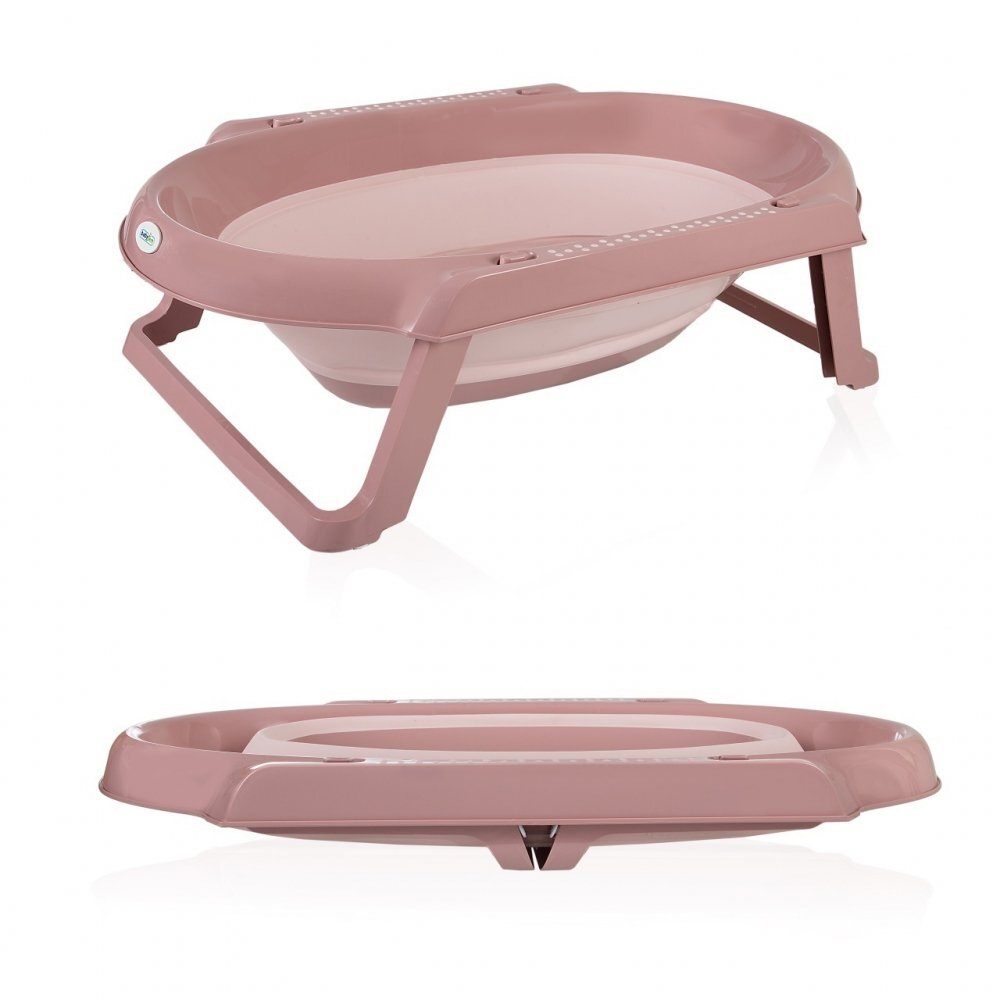 BabyJem Set cadita pliabila de baie 5 piese somon