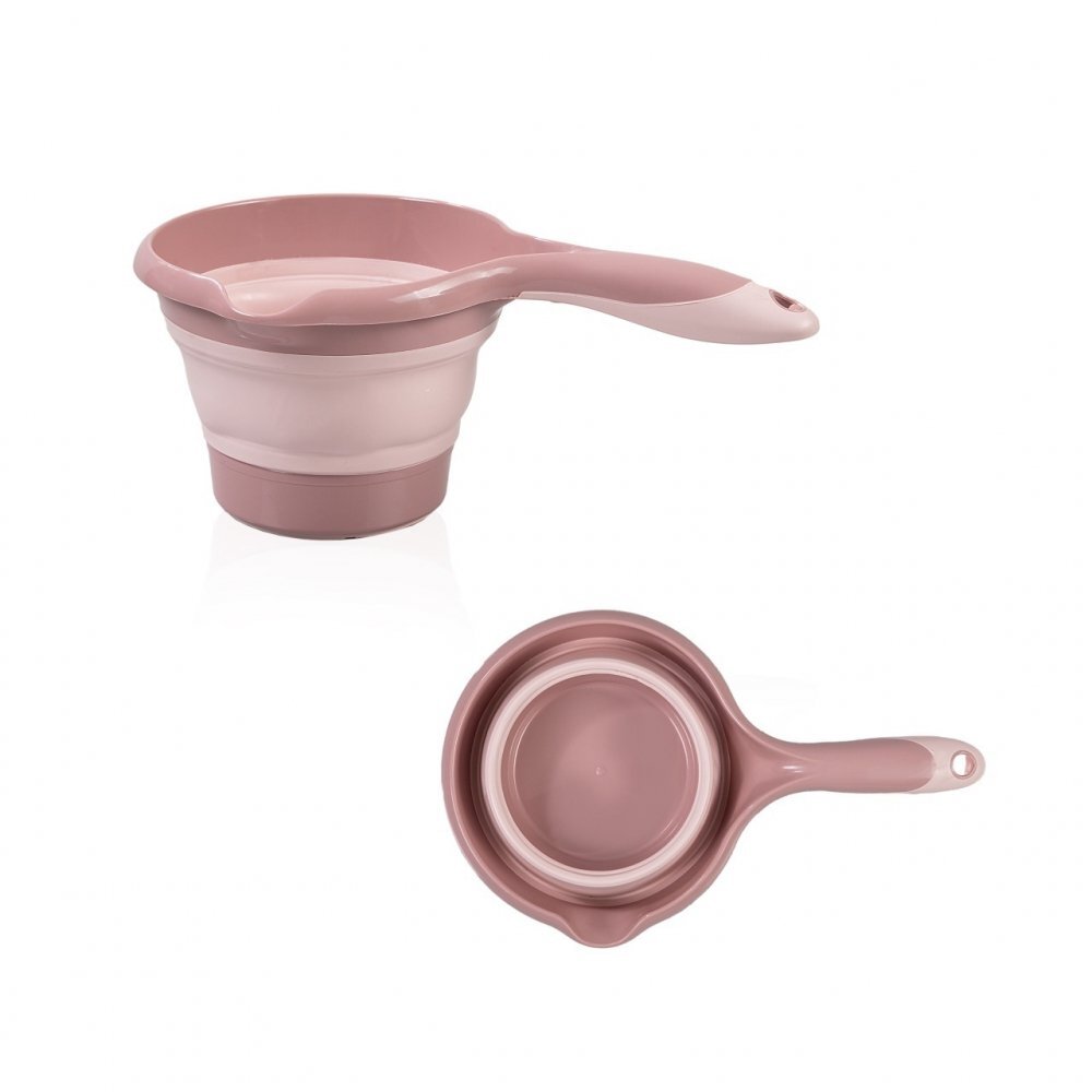 BabyJem Set cadita pliabila de baie 5 piese somon