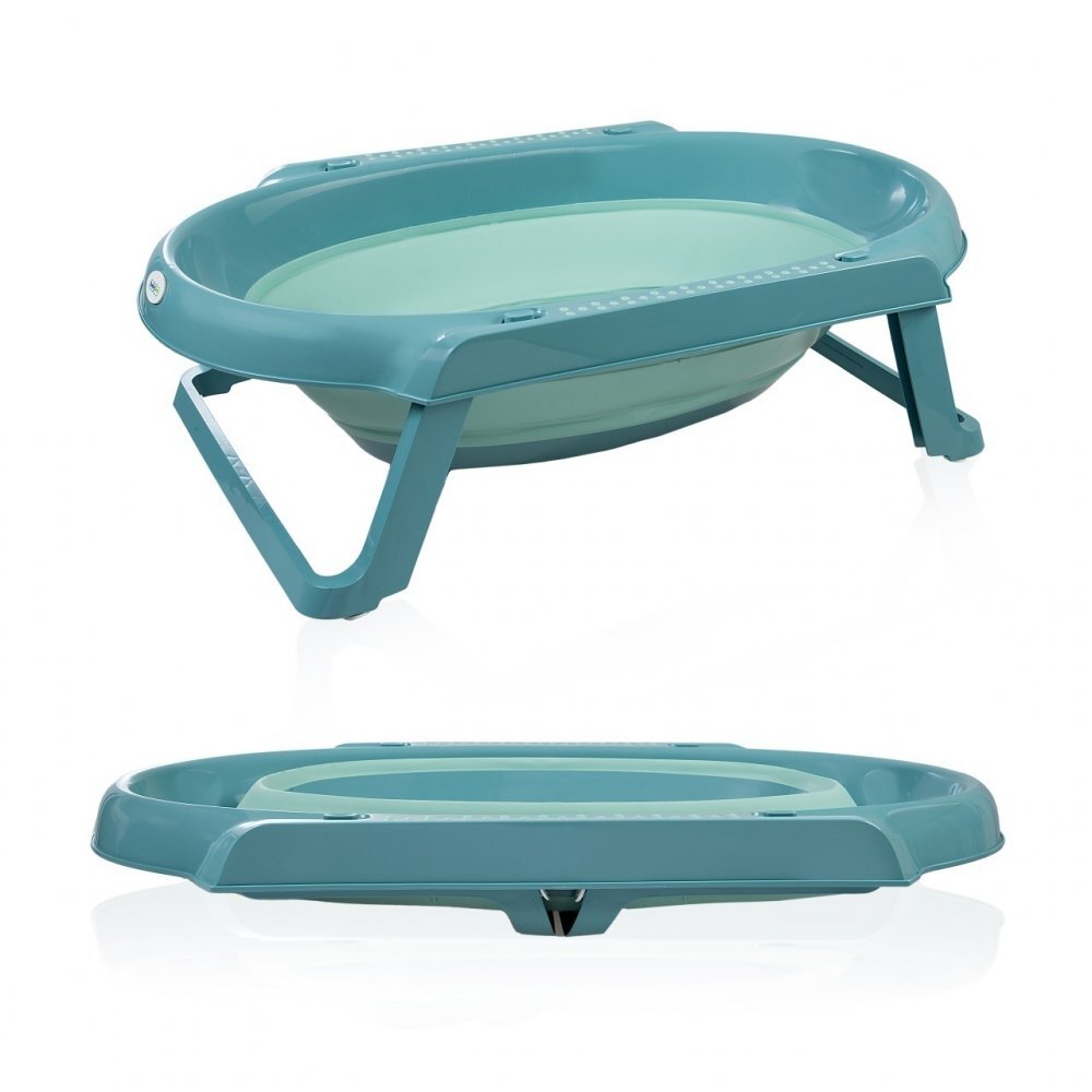 BabyJem Set cadita pliabila de baie 5 piese turcoaz