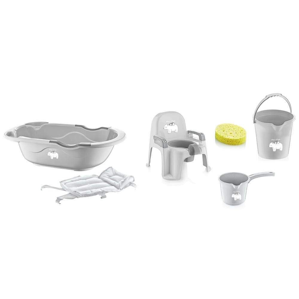 BabyJem Set de baie cu 6 piese Bebe Lux Grey