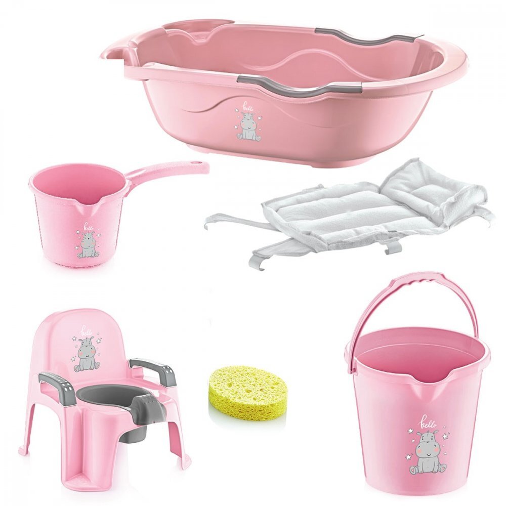 BabyJem Set de baie cu 6 piese Bebe Lux Pink