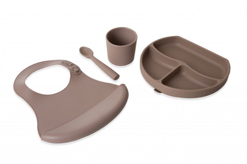 BabyJem Set diversificare 4 piese din silicon Latte