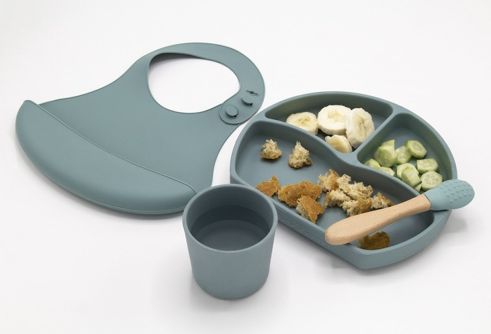 BabyJem Set diversificare 4 piese din silicon Vernil