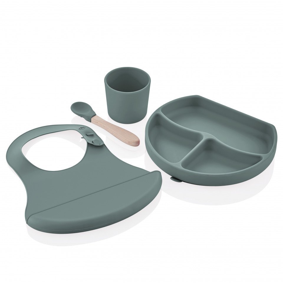 BabyJem Set diversificare 4 piese din silicon Vernil