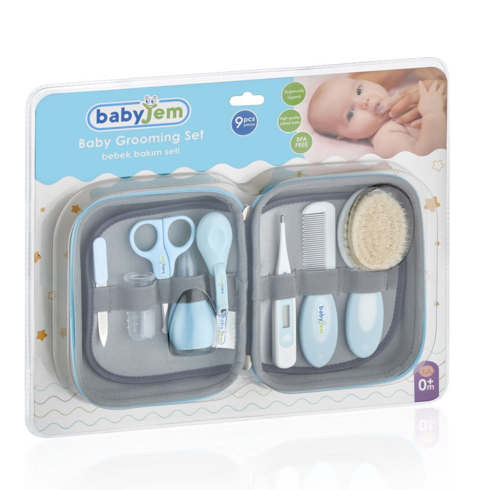 BabyJem Set ingrijire bebelusi cu 9 piese Grooming Set Blue