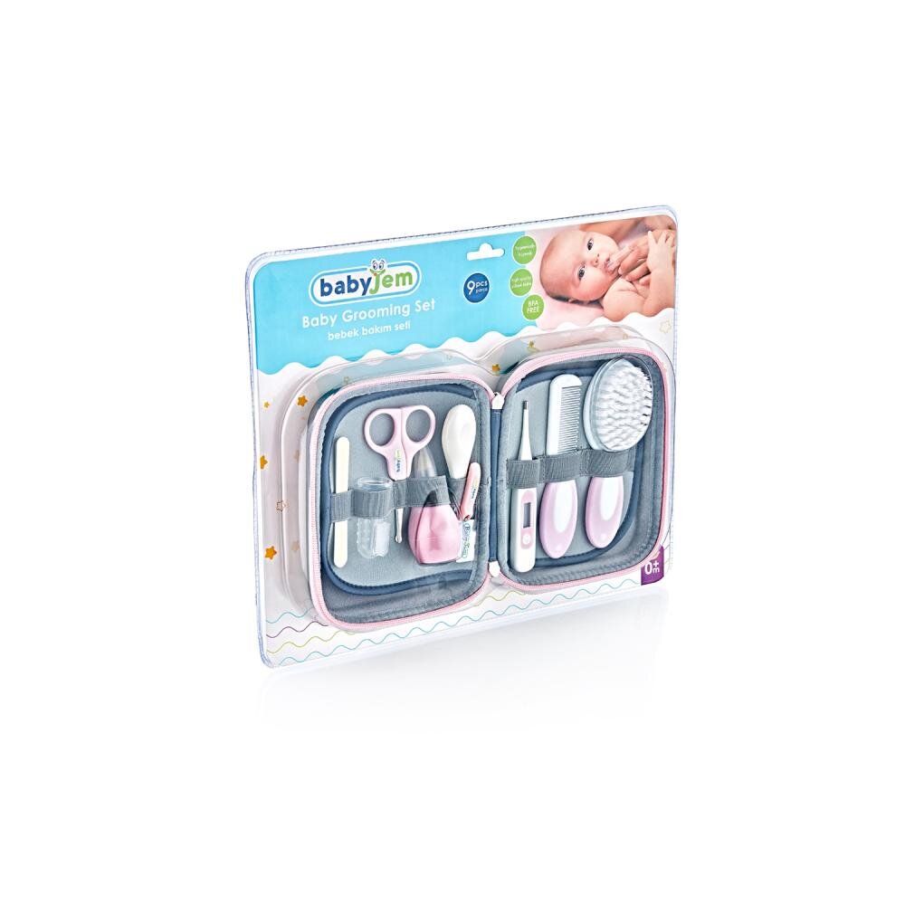 BabyJem Set ingrijire bebelusi cu 9 piese Grooming Set Pink