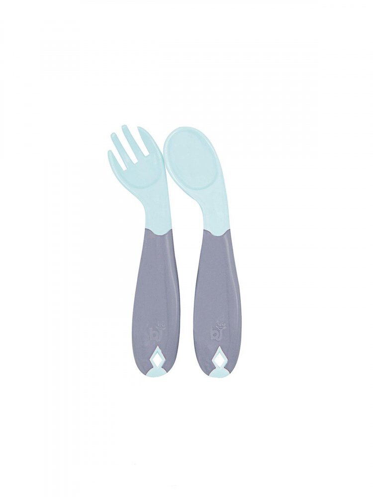 BabyJem Set lingurita si furculita Bleu
