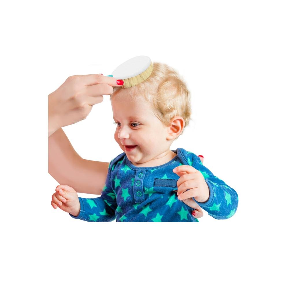 BabyJem Set pieptan si perie din peri naturali Pink