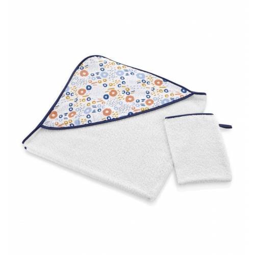 BabyJem Set prosop si manusa de baie din bumbac Colorful Rings