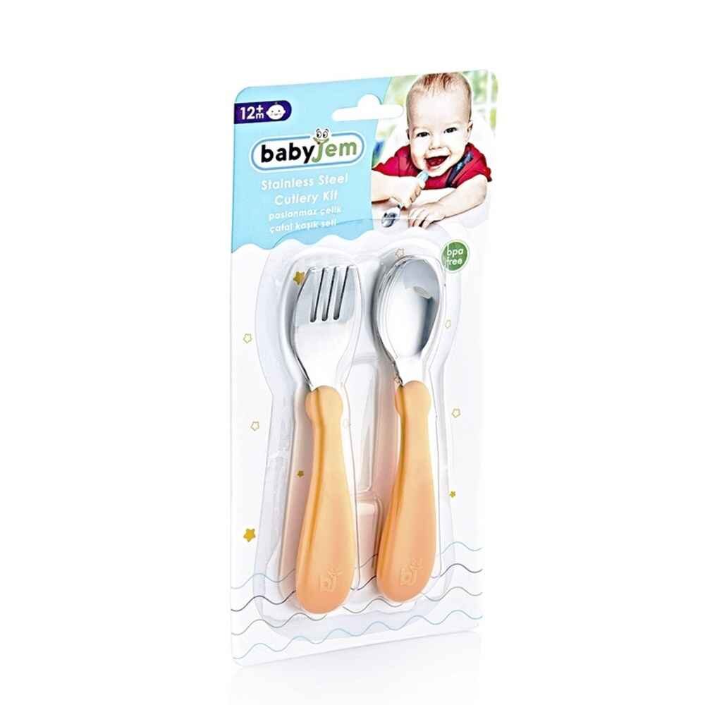 BabyJem Set tacamuri din inox pentru copii Orange