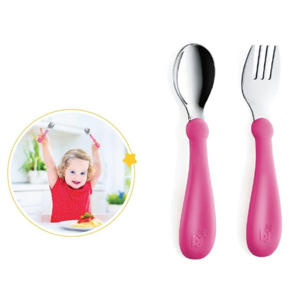 BabyJem Set tacamuri din inox pentru copii Pink