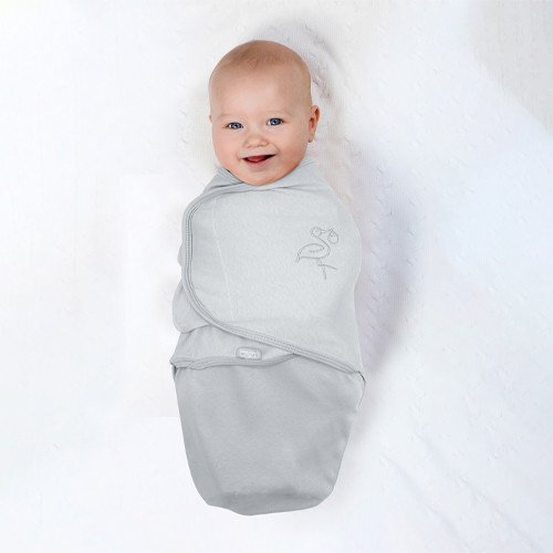 BabyJem Sistem de infasare din bumbac 0-3 luni Swaddle Gri
