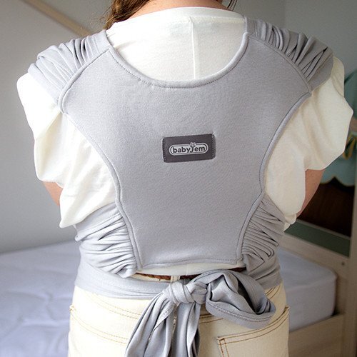 BabyJem Sistem de purtare wrap elastic pentru bebelusi Gri