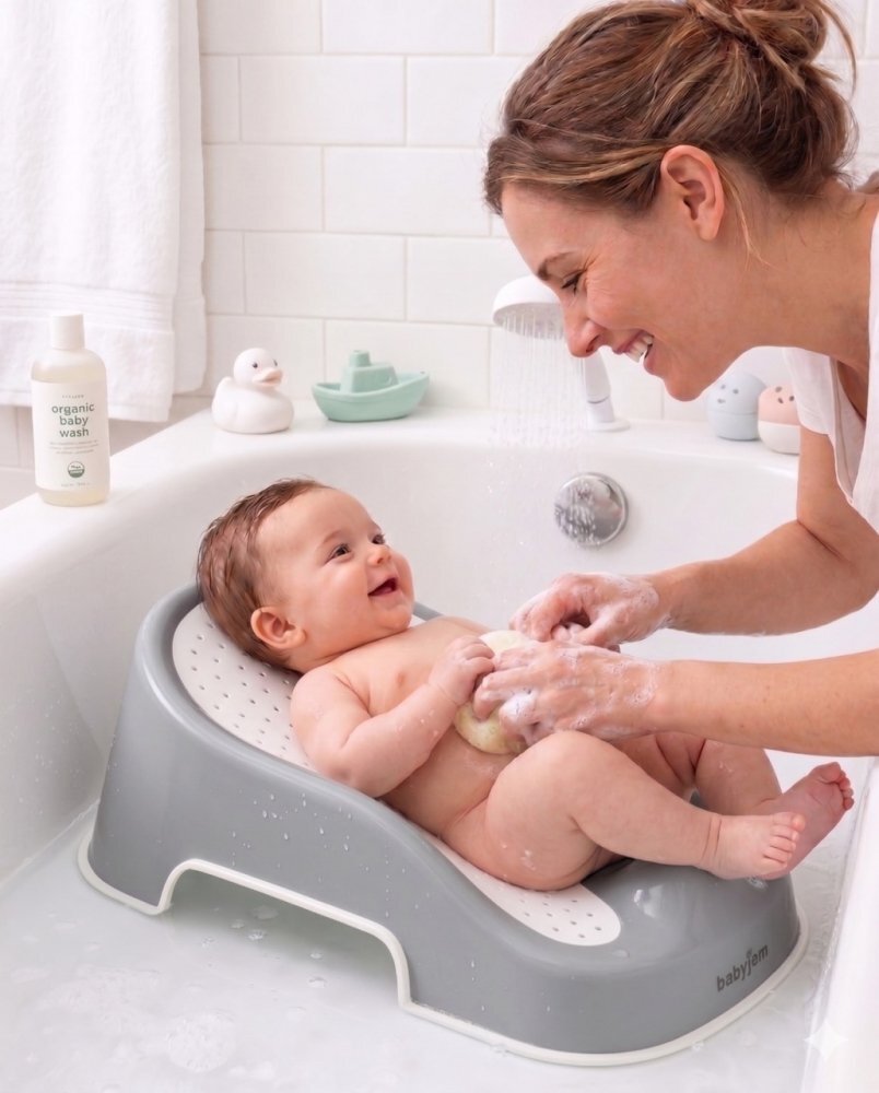 BabyJem Suport pentru baie Soft Touch Gri
