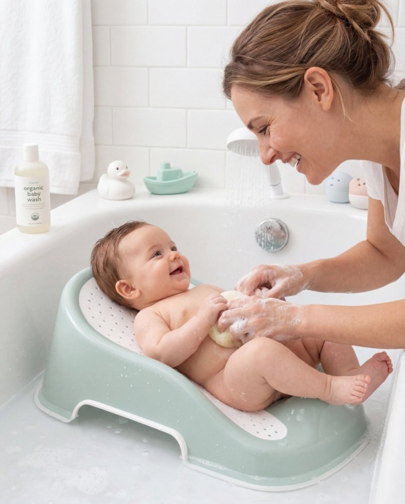 BabyJem Suport pentru baie Soft Touch Verde