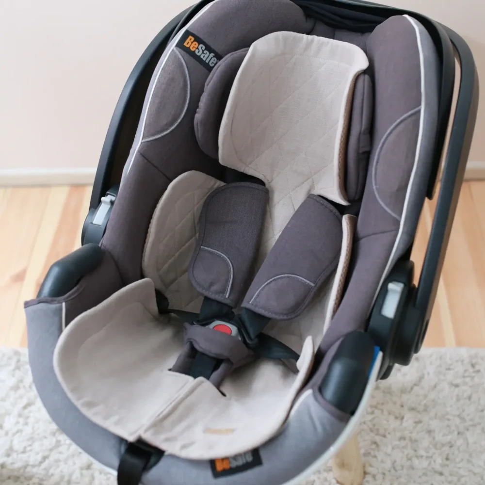 BabyLy Insert antitranspiratie din in pentru scoica auto design 3D respirabil Bej
