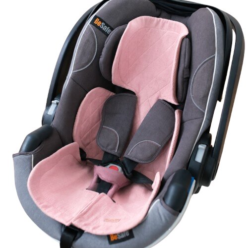 BabyLy Insert antitranspiratie din in pentru scoica auto design 3D respirabil Powder Pink