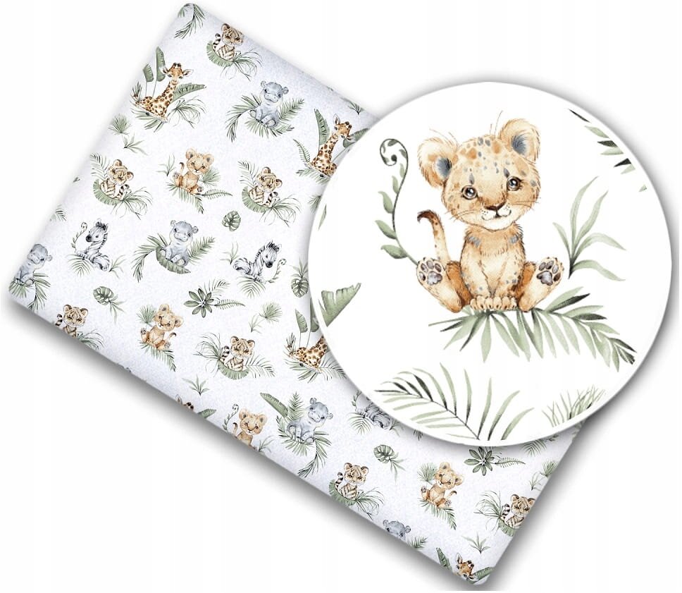 BabyMam Cearceaf cu banda elastica pentru pat copii dimensiune 120 x 60 cm 100 bumbac Africa
