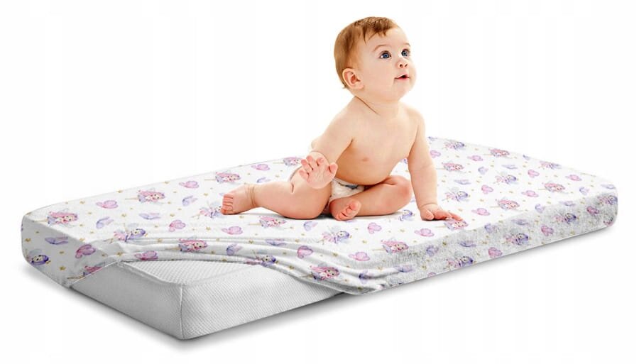 BabyMam Cearceaf cu banda elastica pentru pat copii dimensiune 120 x 60 cm 100 bumbac Fairies