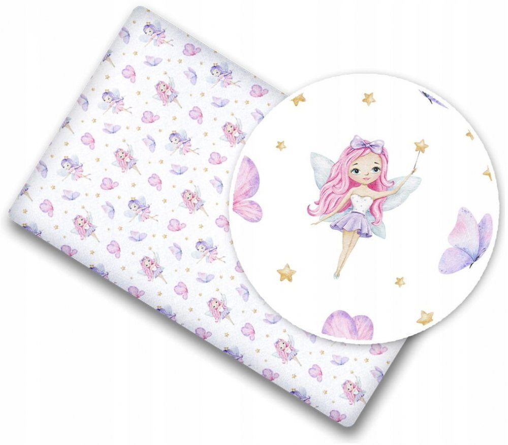 BabyMam Cearceaf cu banda elastica pentru pat copii dimensiune 120 x 60 cm 100 bumbac Fairies