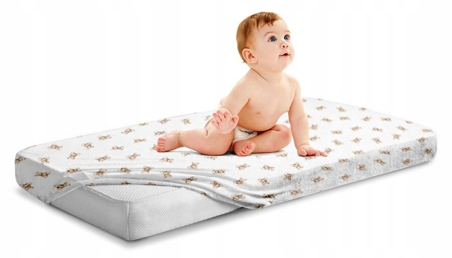 BabyMam Cearceaf cu banda elastica pentru pat copii dimensiune 120 x 60 cm 100 bumbac Teddy