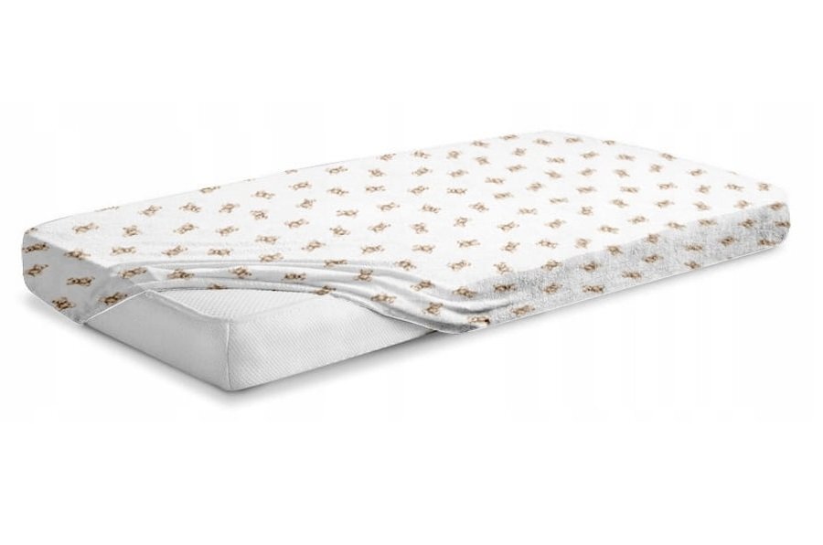 BabyMam Cearceaf cu banda elastica pentru pat copii dimensiune 120 x 60 cm 100 bumbac Teddy