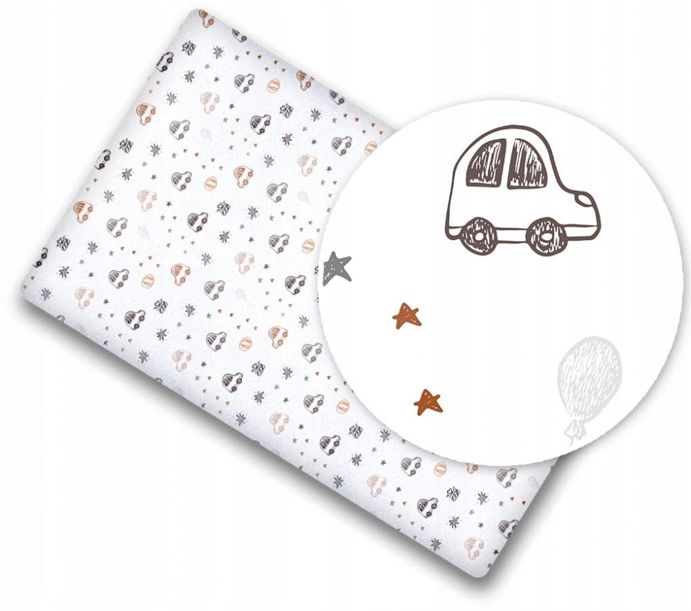 BabyMam Cearceaf cu banda elastica pentru pat copii dimensiune 140 x 70 cm 100 bumbac Cars