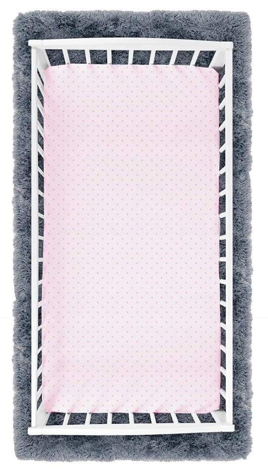 BabyMam Cearceaf cu banda elastica pentru pat copii dimensiune 140x70 cm 100 bumbac light dots