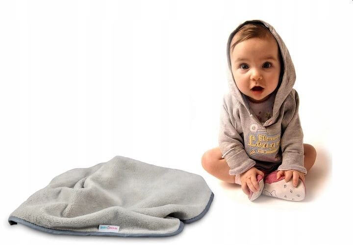 BabyMam Paturica din plus pentru copii dimensiune 75 x 100 cm model brodat grey Teddy Bear