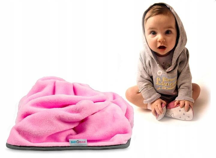 BabyMam Paturica din plus pentru copii dimensiune 75 x 100 cm model brodat Pink Teddy Bear