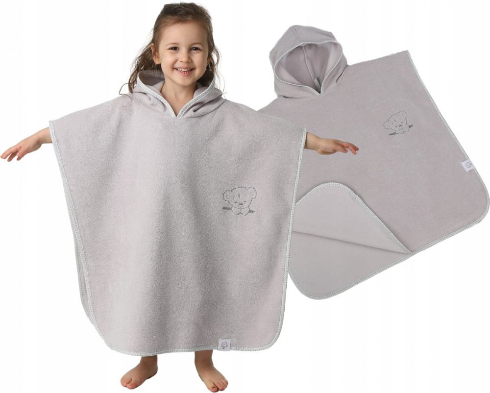 BabyMam Poncho de baie cu gluga 126x60cm Gri