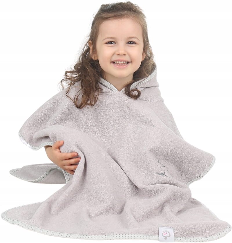 BabyMam Poncho de baie cu gluga 126x60cm Gri