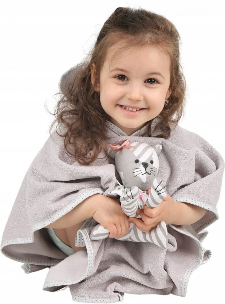 BabyMam Poncho de baie cu gluga 126x60cm Gri