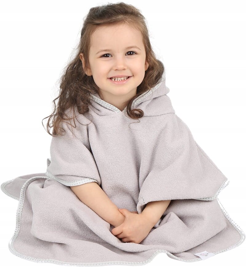 BabyMam Poncho de baie cu gluga 126x60cm Gri