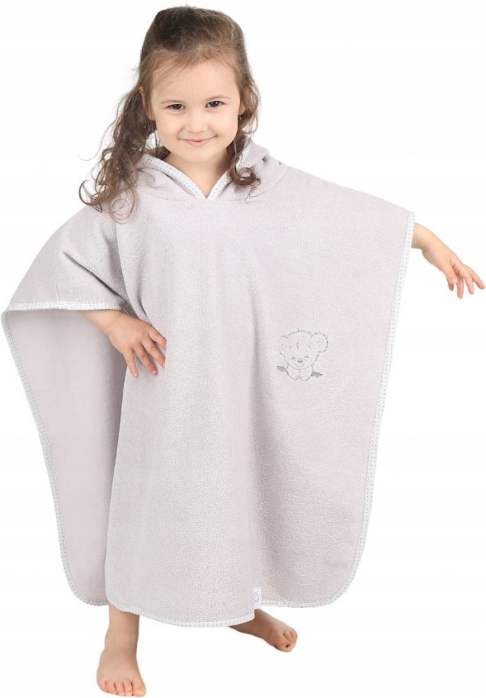 BabyMam Poncho de baie cu gluga 126x60cm Gri