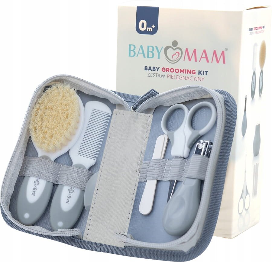BabyMam Set de ingrijire pentru bebelusi si copii cu 6 piese esentiale in husa compacta de depozitare