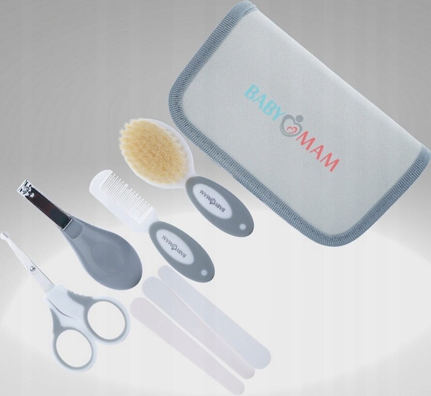 BabyMam Set de ingrijire pentru bebelusi si copii cu 6 piese esentiale in husa compacta de depozitare
