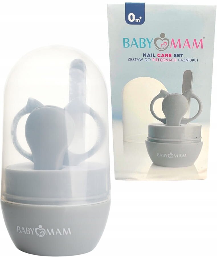 BabyMam Set de ingrijire pentru bebelusi si copii include forfecuta unghiera si pila de unghii cu capete rotunjite