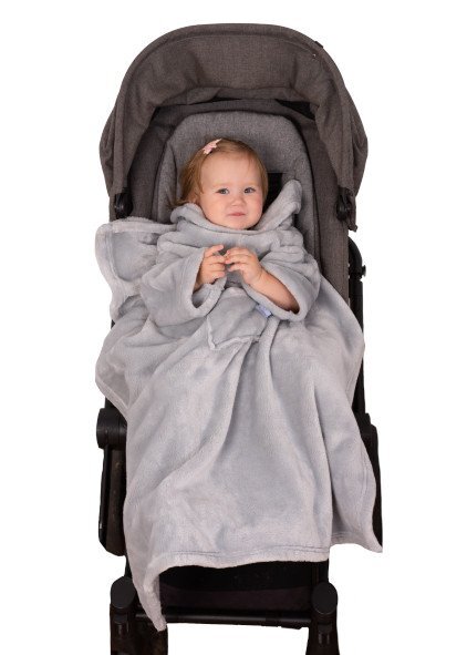 BABYMATEX Patura pentru bebelusi cu maneci Kangoo mini 70x90 cm Grey