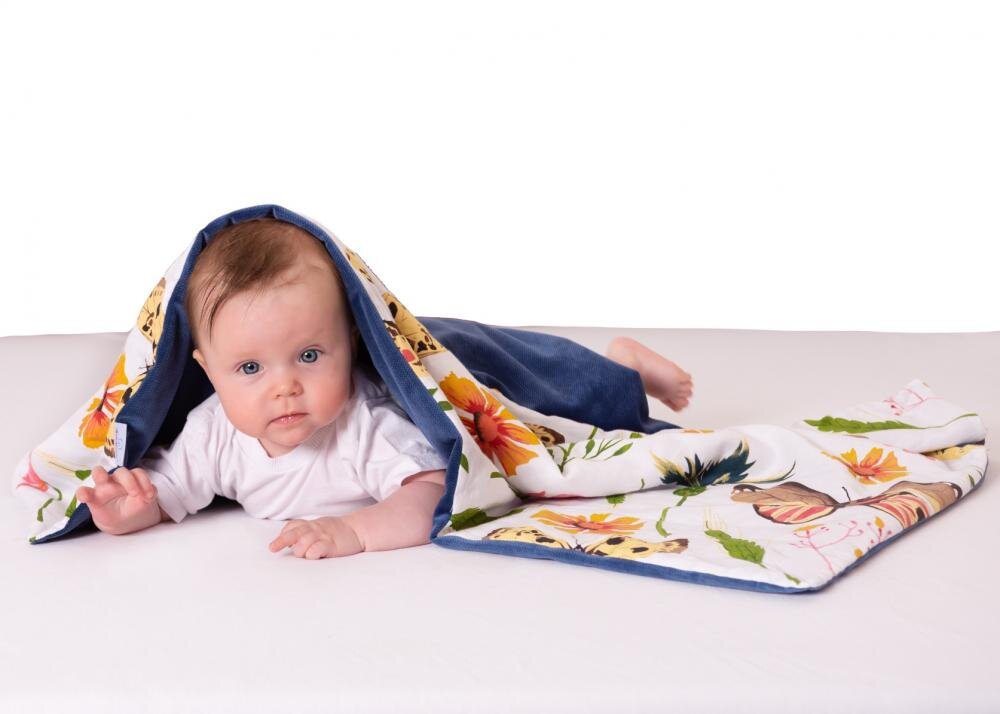 BABYMATEX Paturica bebelusi cu doua fete 75x100 cm Velvet Butterfly 02
