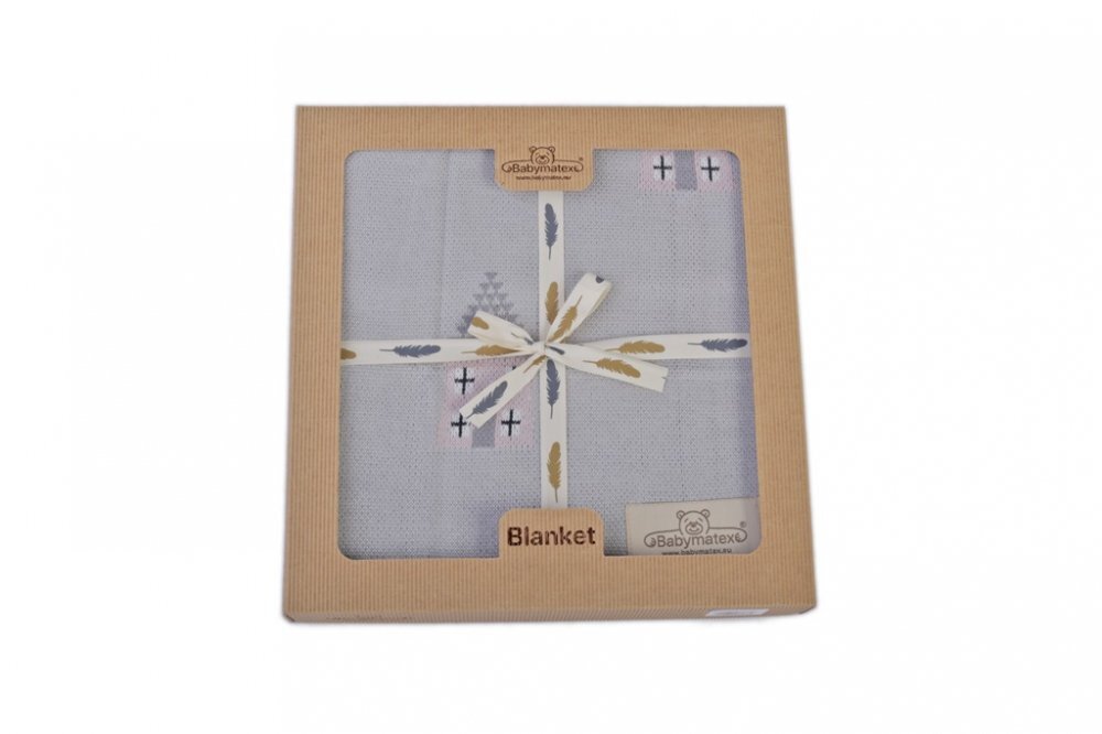 BABYMATEX Paturica pentru bebelusi Baby Matex Bamboo Baby Blanket 80x100 cm Grey 03