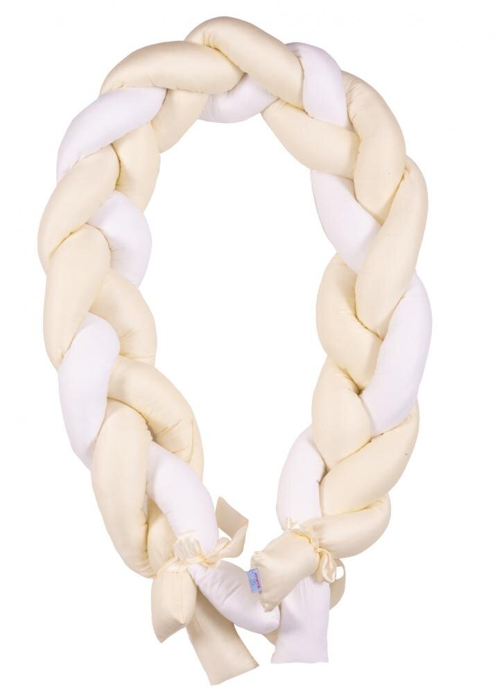 BABYMATEX Protectie laterala din bumbac Bumper impletit The Braid Beige 2 m inaltime 16 cm material exterior din bumbac satinat umplutura antialergica din fibre siliconateantialergica din fibre siliconate