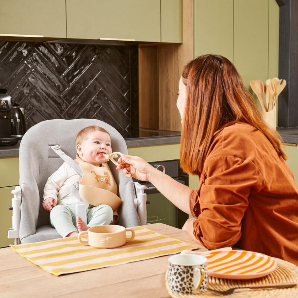 BABYMOOV Lingurita bebe 2 in 1 din silicon pentru diversificare si dentitie