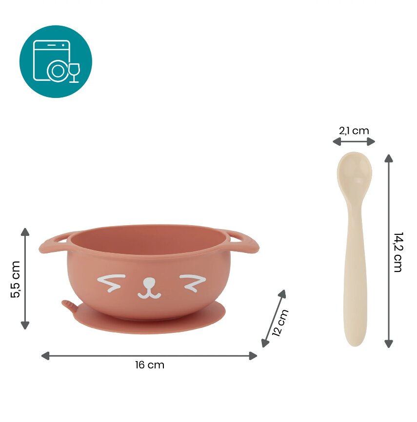 BABYMOOV Set de hranire Taste Isy din silicon Vulpita