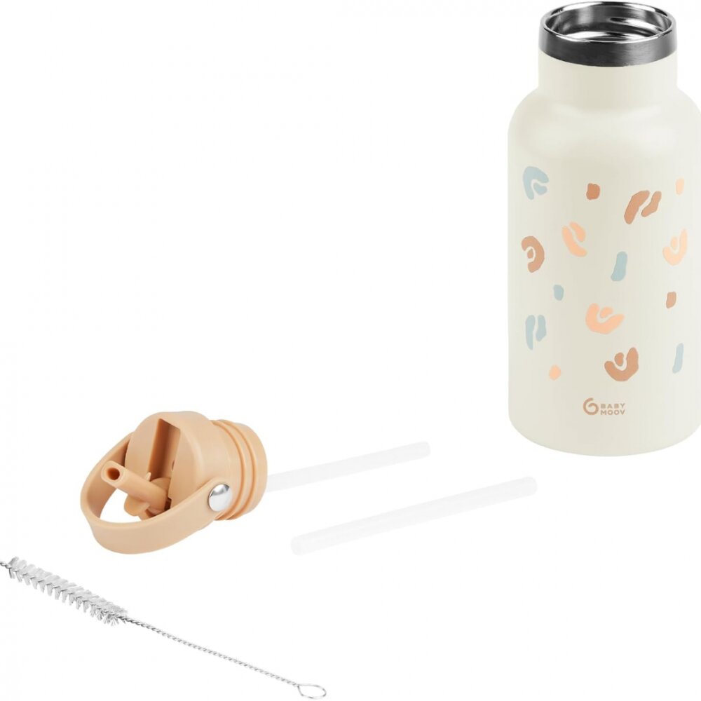 BABYMOOV Sticla termoizolanta din inox Little explorer animal print ivory