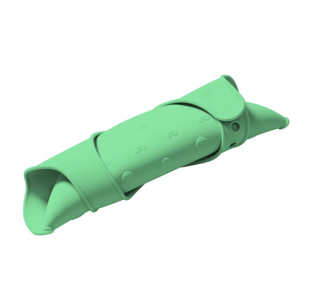 BABYONO Baveta din silicon ajustabila verde