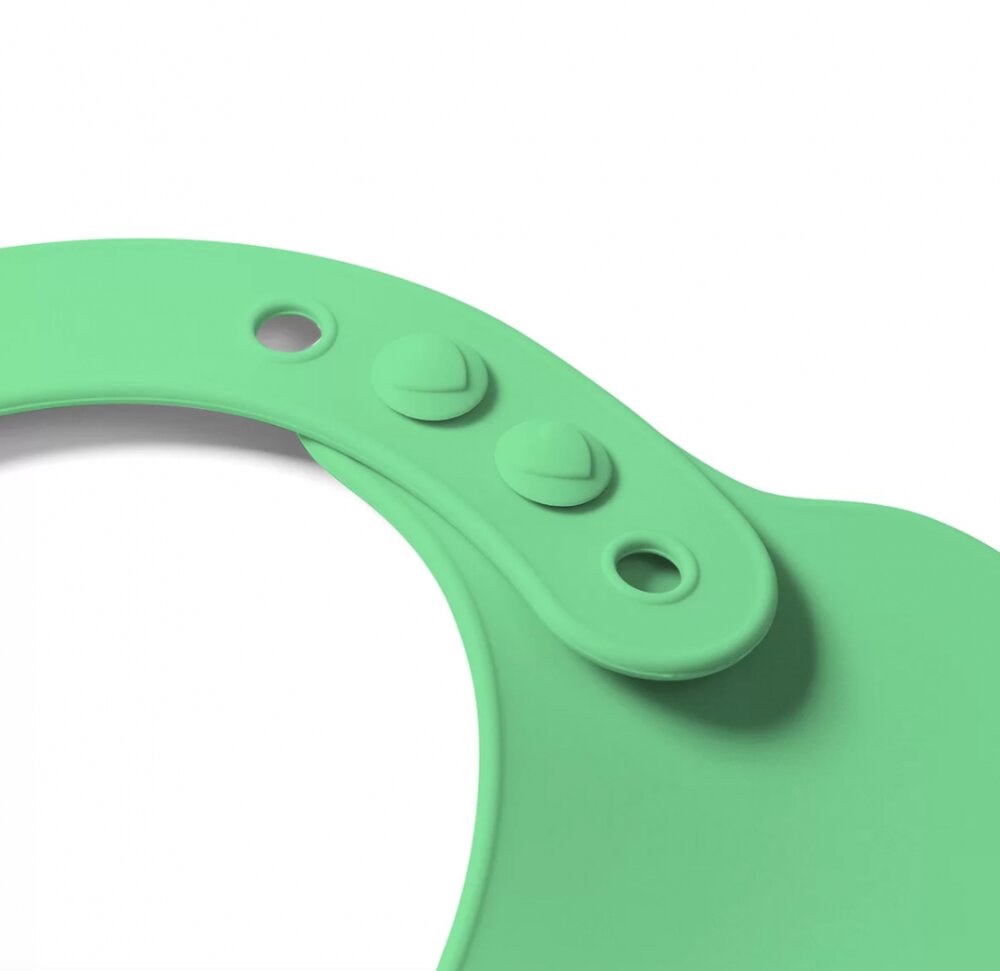 BABYONO Baveta din silicon ajustabila verde