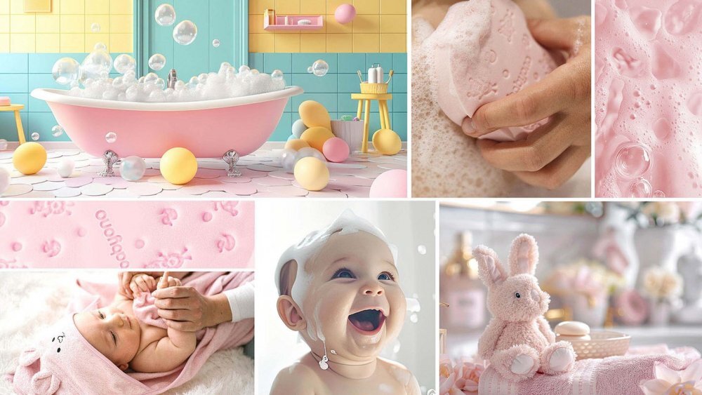 BABYONO Burete pentru baie copii Roz