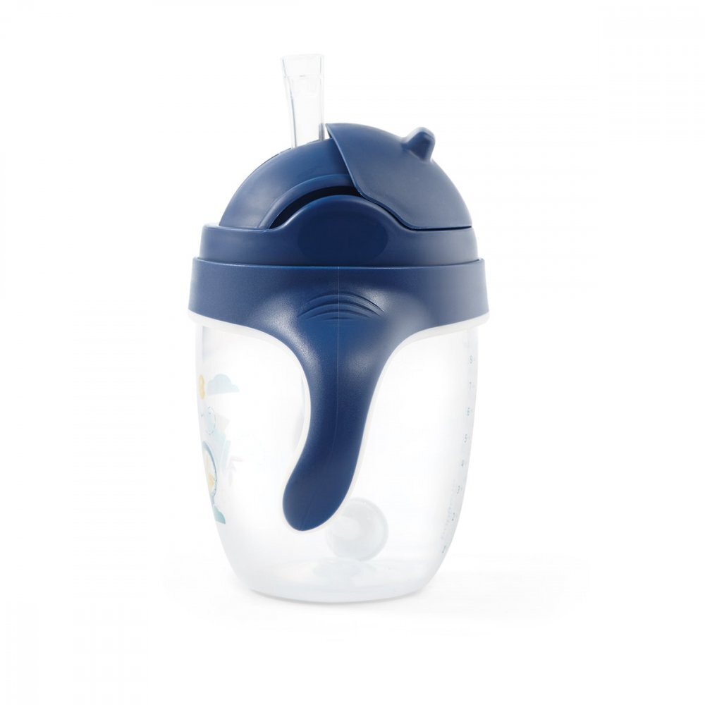 BABYONO Cana cu pai Baby Ono pentru copii 240 ml albastru