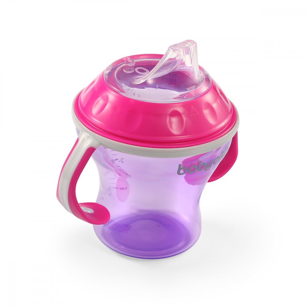 BABYONO Canita anti-varsare cu tetina adaptor moale 180 ml RozMov